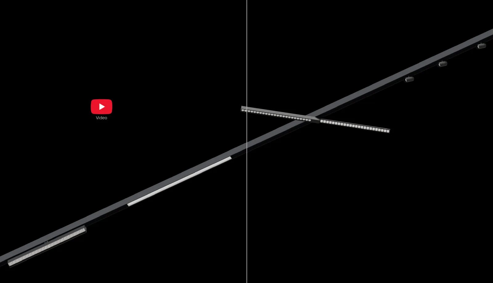 Architectural magnetic lighting system with modular linear and spotlight luminaires