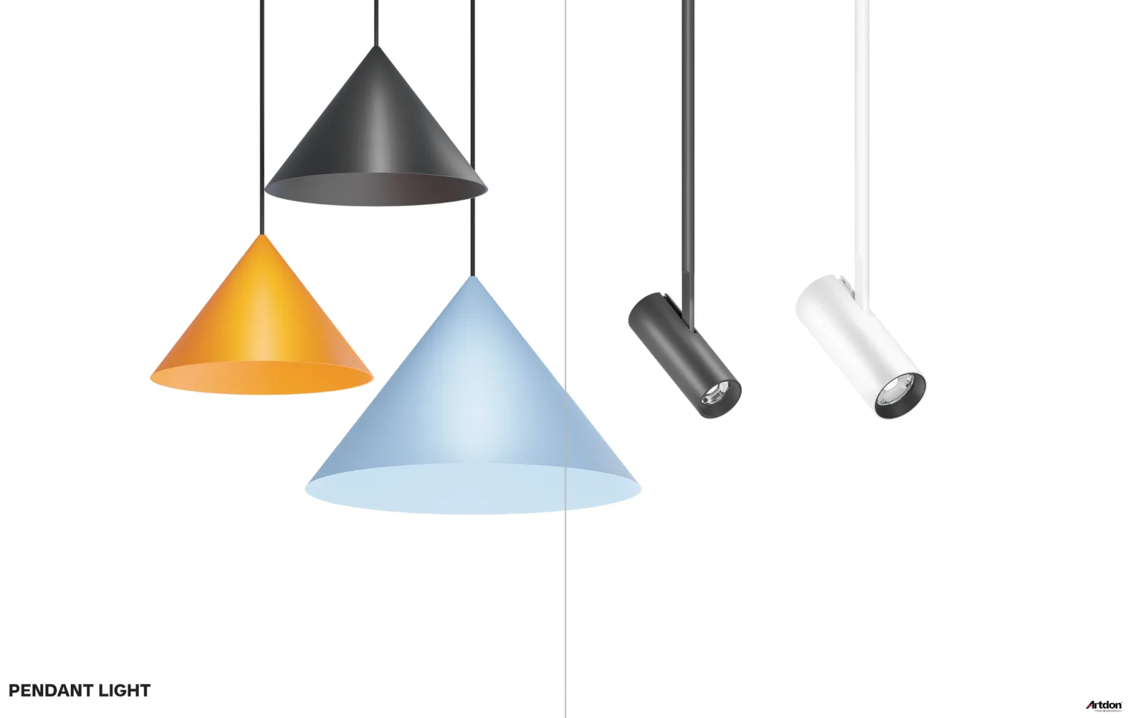 Architectural lighting collection including track, recessed, magnetic and surface luminaires