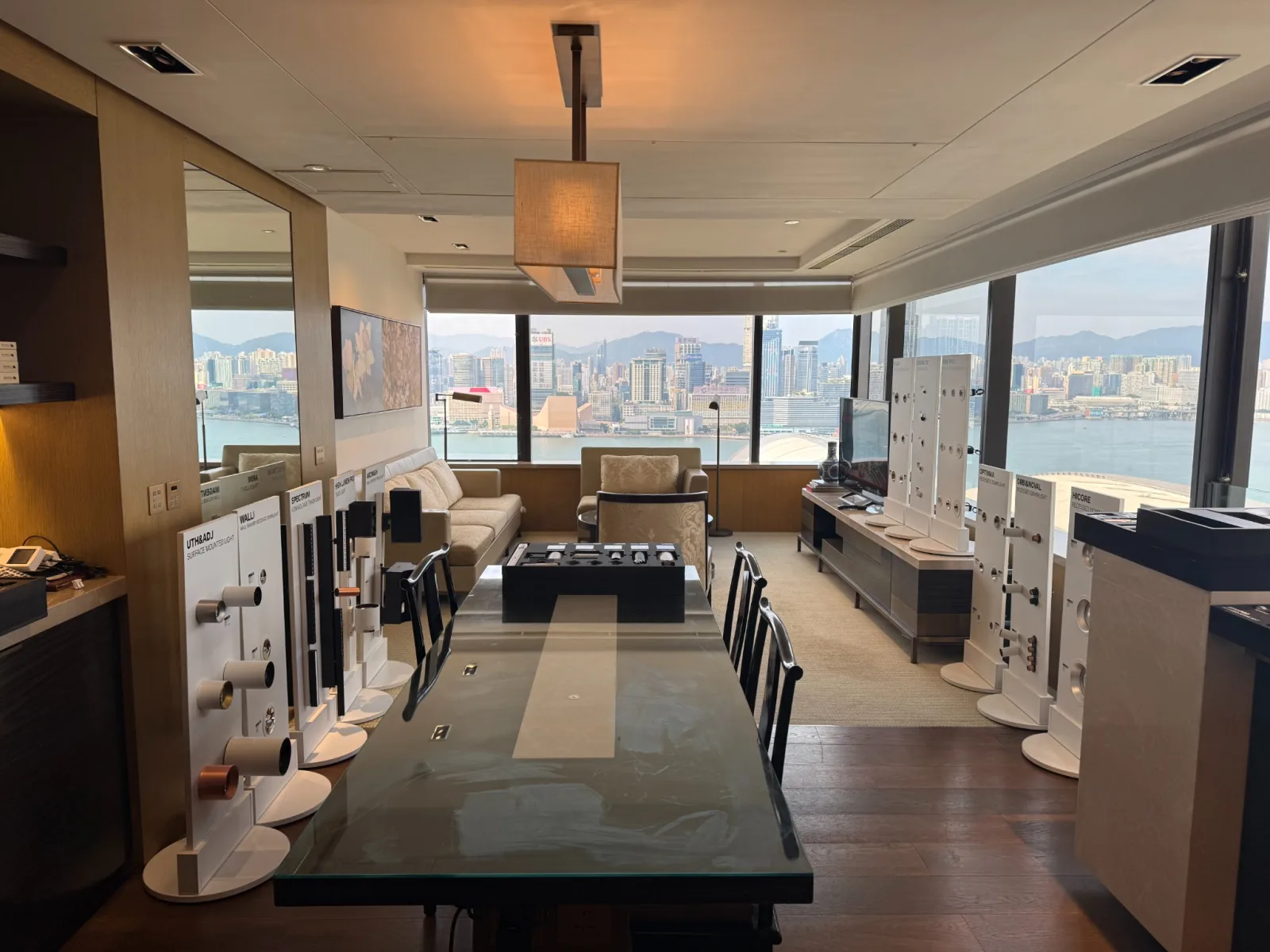 Private architectural lighting showcase at Grand Hyatt Hong Kong during lighting fair