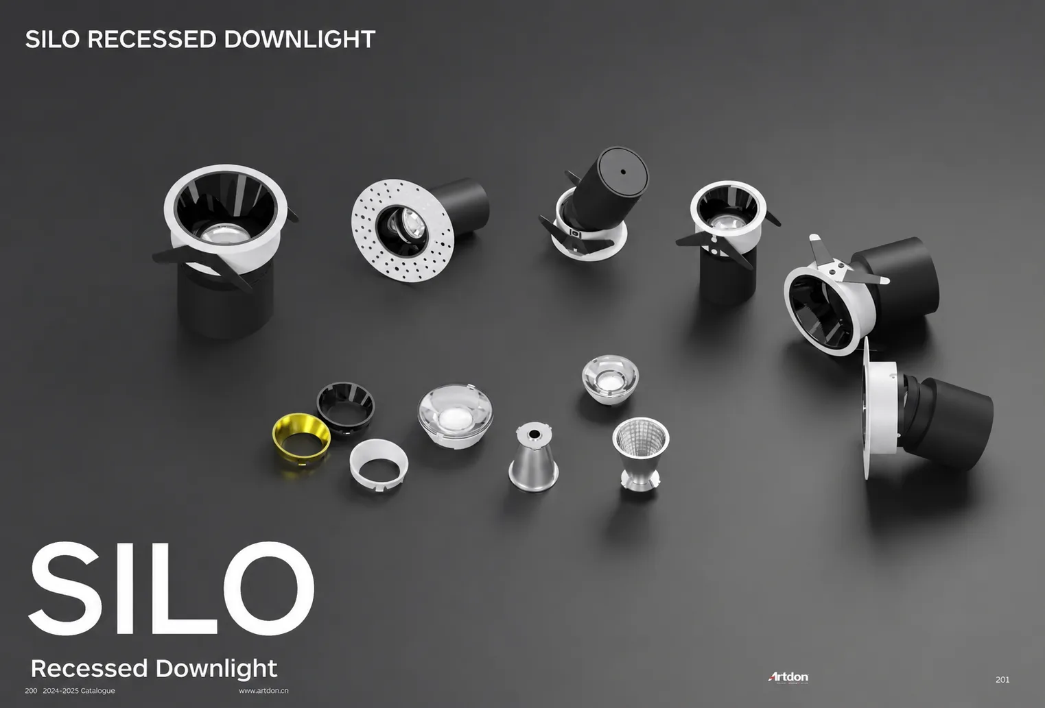 Precision CNC recessed downlight with ultra-thin trim for luxury architectural interiors
