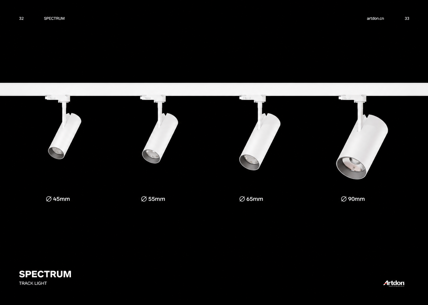Modular architectural track light system with interchangeable optics for commercial lighting