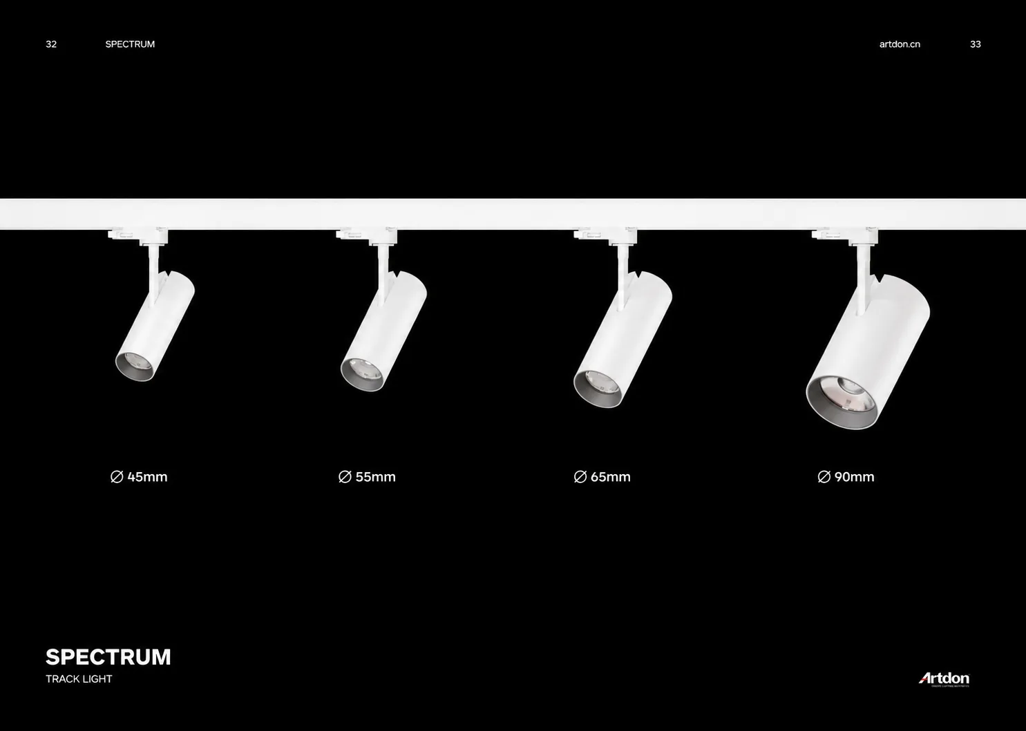 Modular architectural track light system with interchangeable optics for commercial lighting