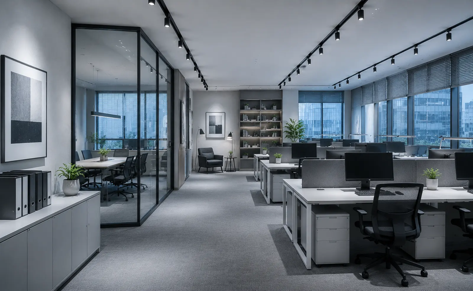 04 4000K cool white lighting creating a crisp and clear office environment for technical and workplace applications