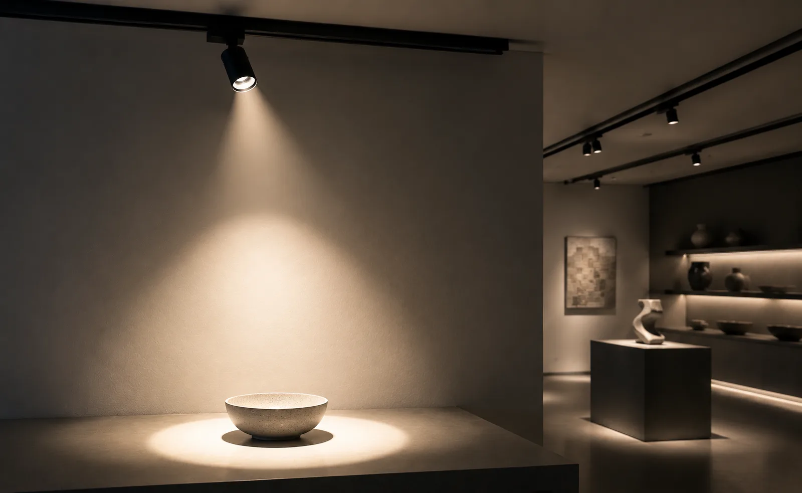 02 Lux showing light arriving on a surface area in a commercial lighting environment with focused illumination