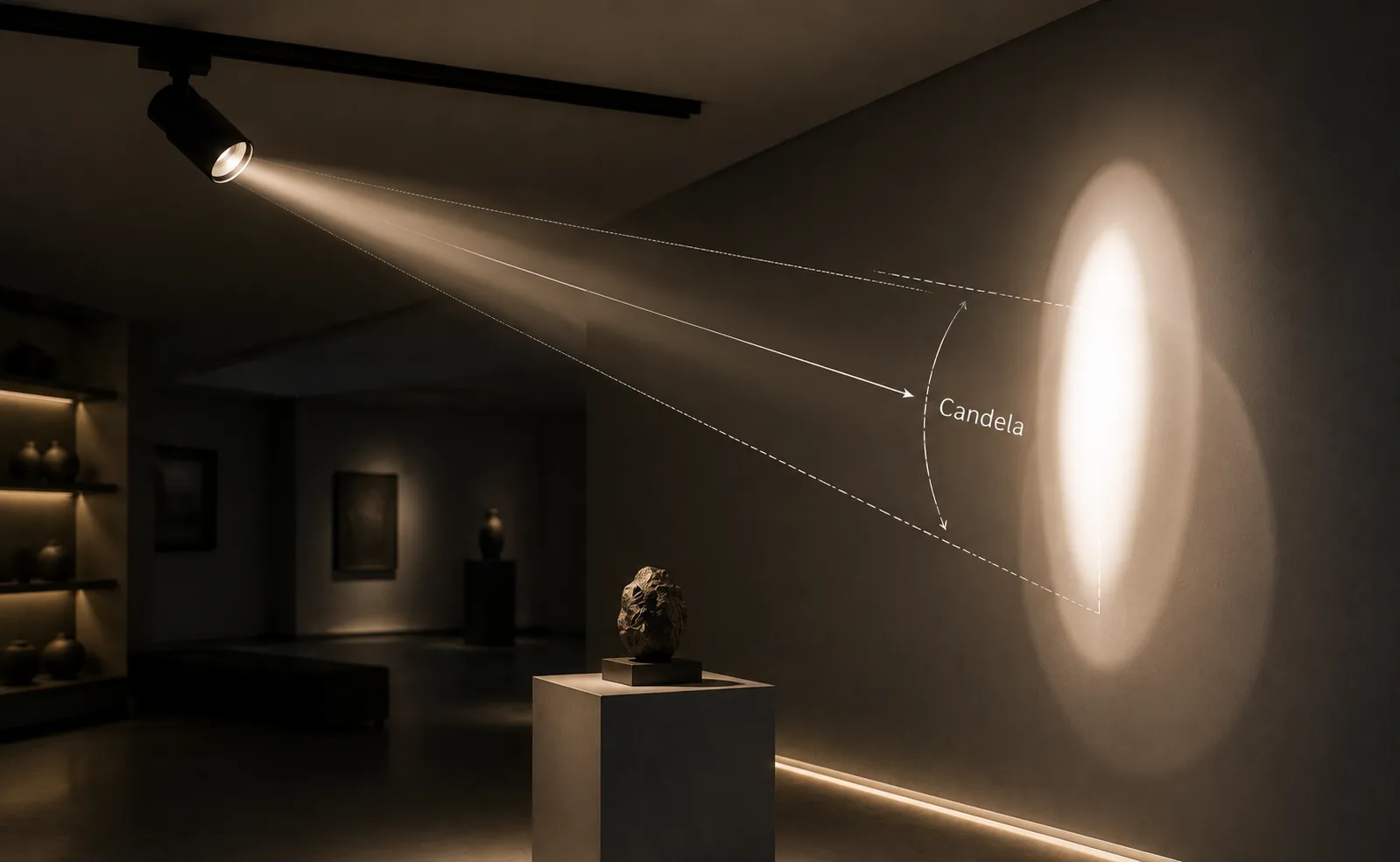 03 Candela showing directional light intensity and focused beam control in architectural commercial lighting