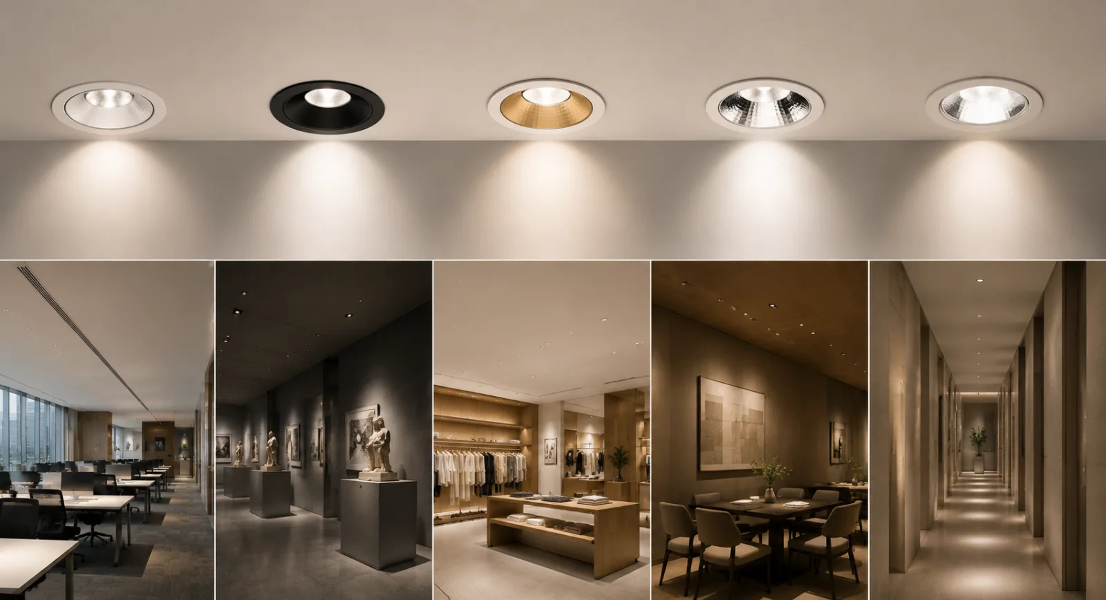 Choosing the right downlight for different applications with recessed lighting solutions for office retail hospitality and gallery spaces