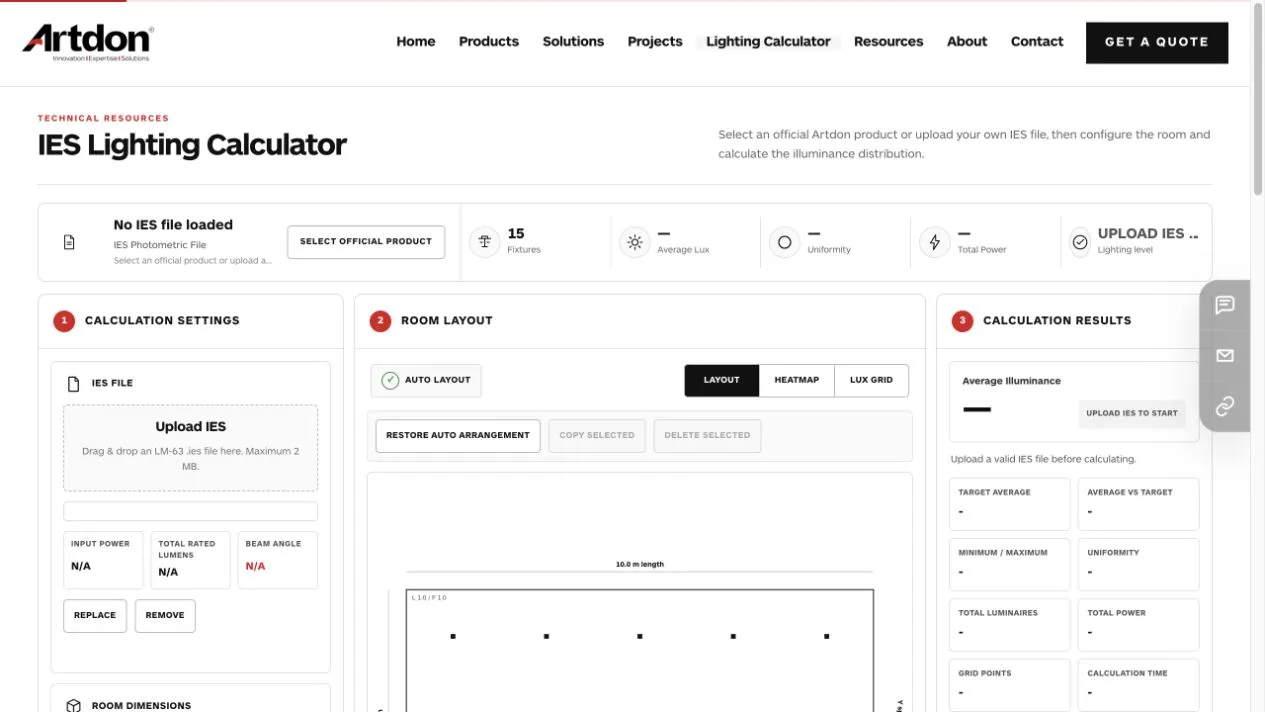 How to Use the Artdon IES Lighting Calculator