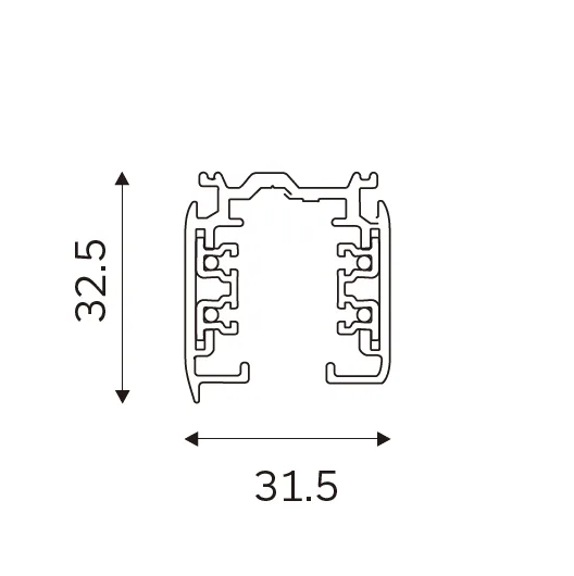 3 CIRCUIT TRACK (Surface Mounted) dimension drawing