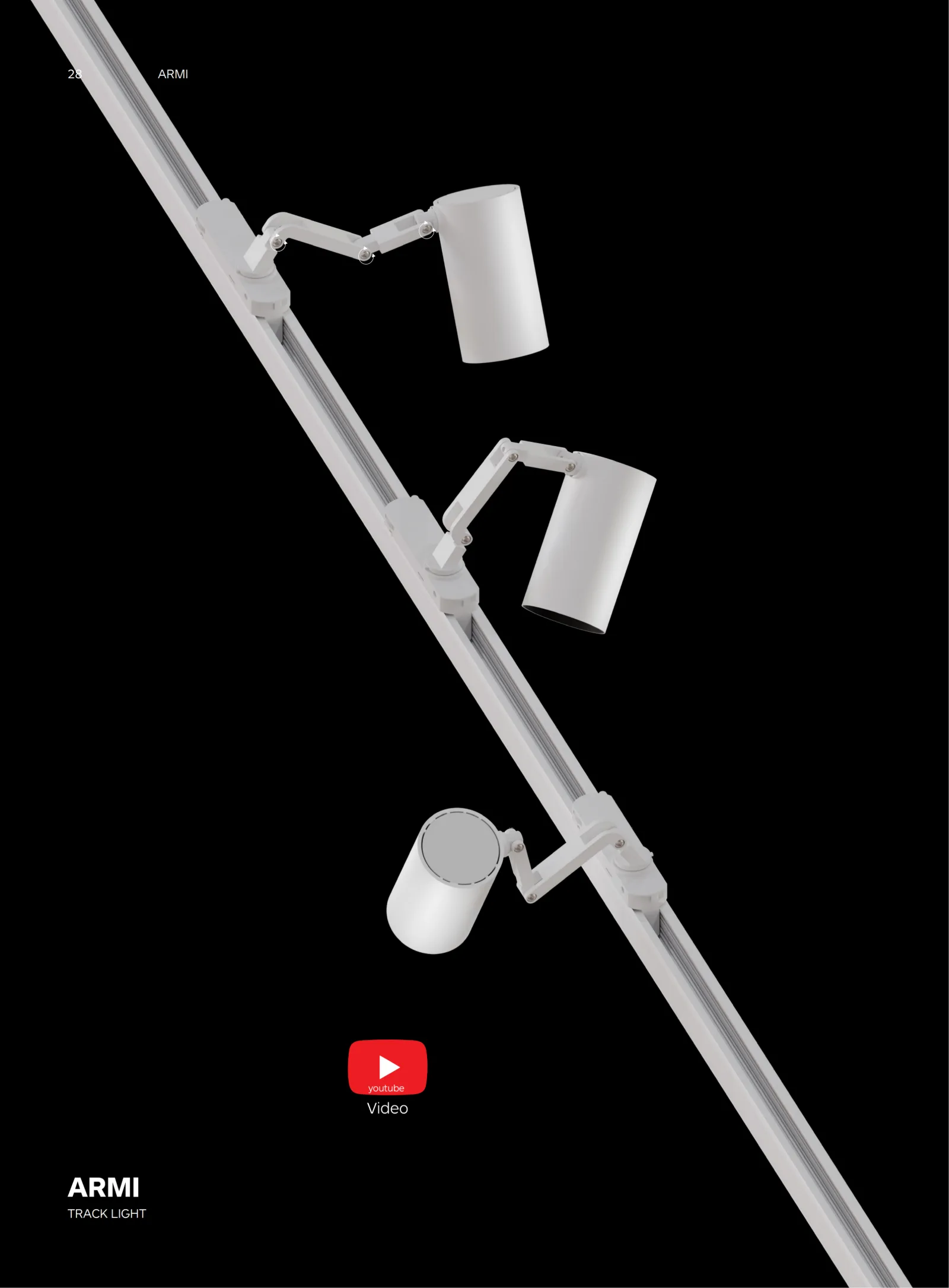 Cover image of the Artdon ARMI Track Lighting Catalogue 2025–2026 featuring recessed articulated track lighting systems for architectural retail, hospitality and commercial lighting projects.