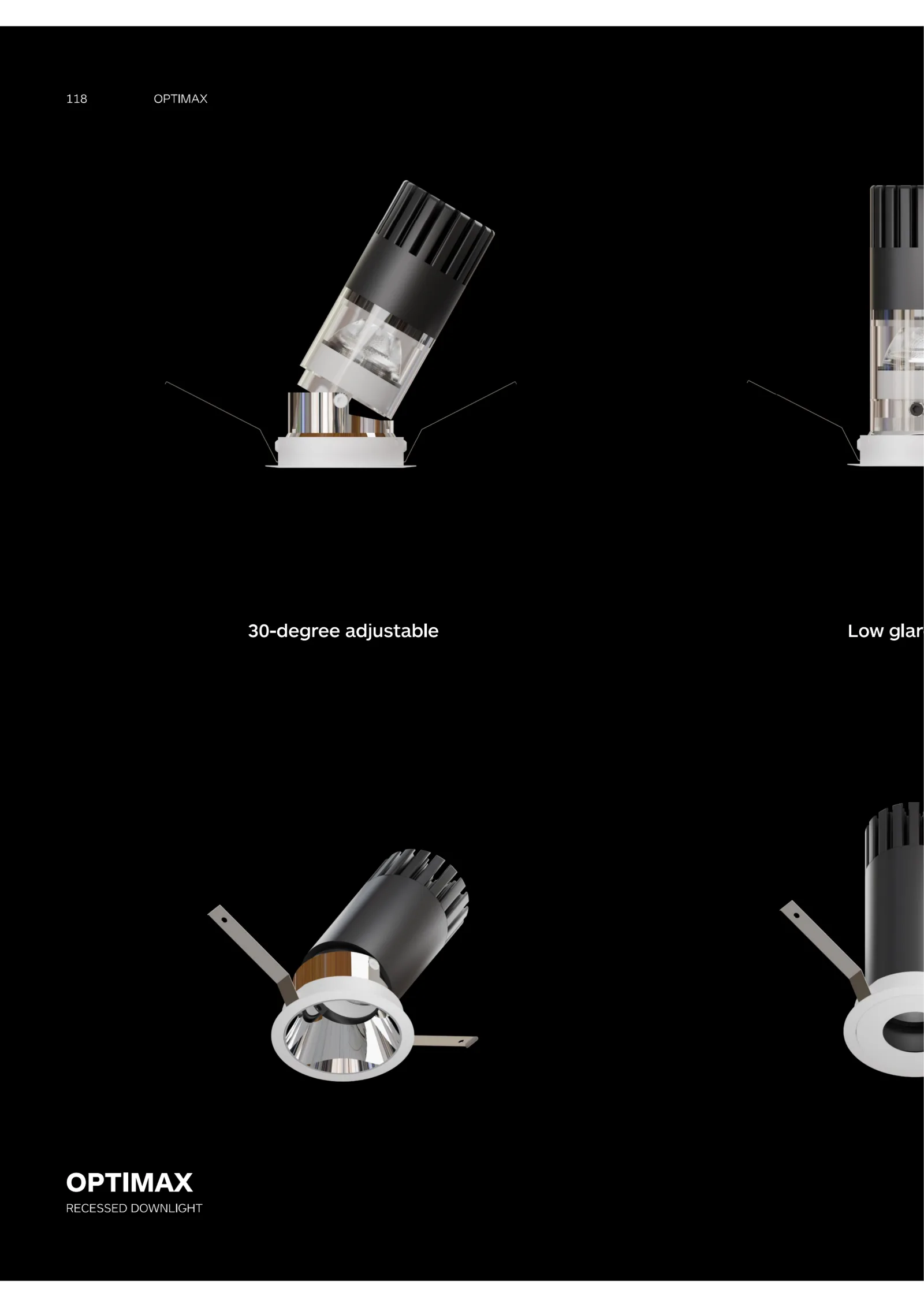 OPTIMAX commercial recessed downlight catalogue cover for offices, retail and commercial building