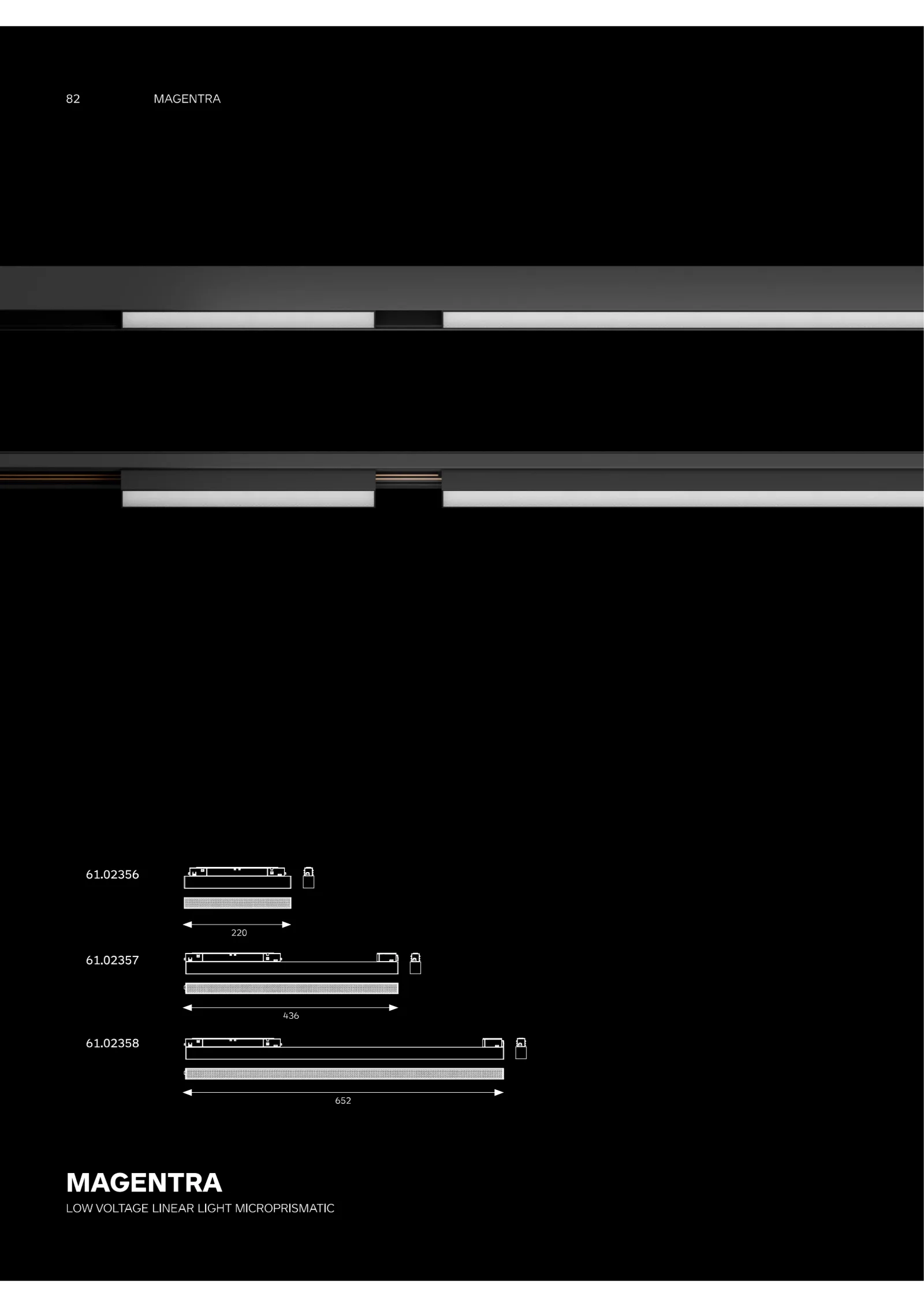 MAGENTRA Magnetic Linear Light Catalogue cover showing uniform linear magnetic lighting with diffuser options for modern architectural interiors.