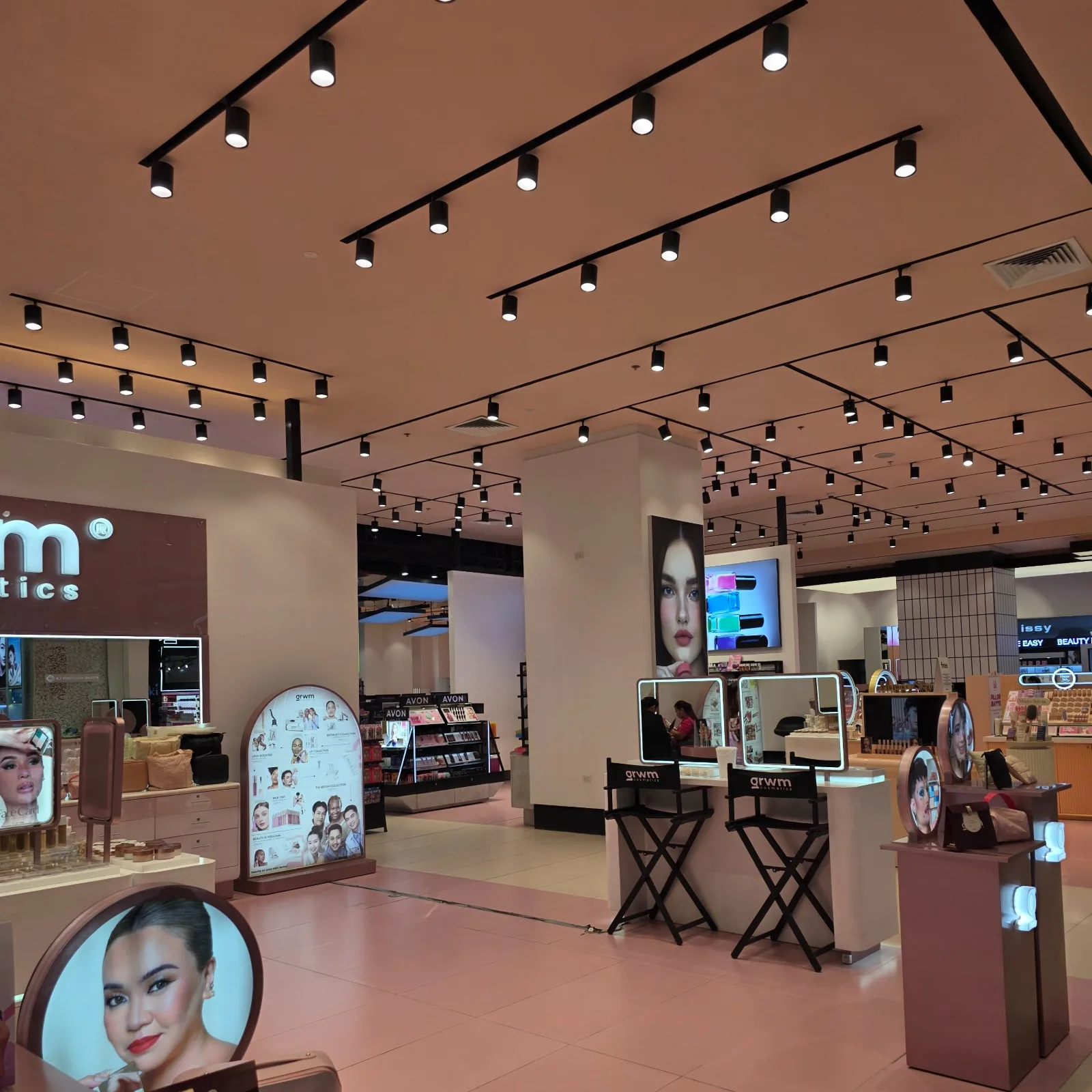 Beauty brand displays illuminated with HIGH LUMEN PRO Track Lights in SM Shopping Mall.