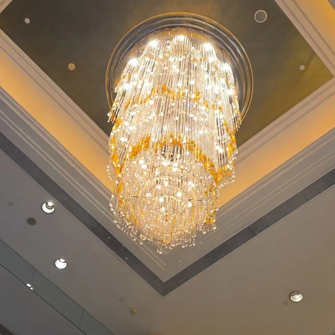Architectural recessed downlights installed in a large hotel atrium