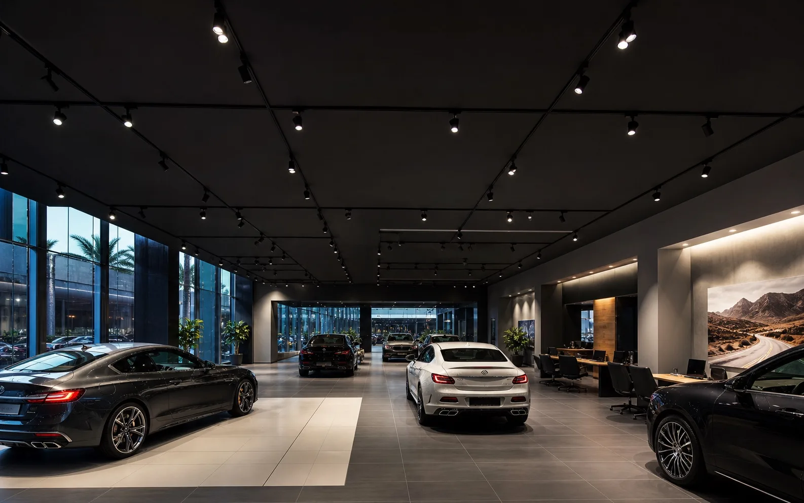 Professional commercial lighting installation requiring commissioning and control verification