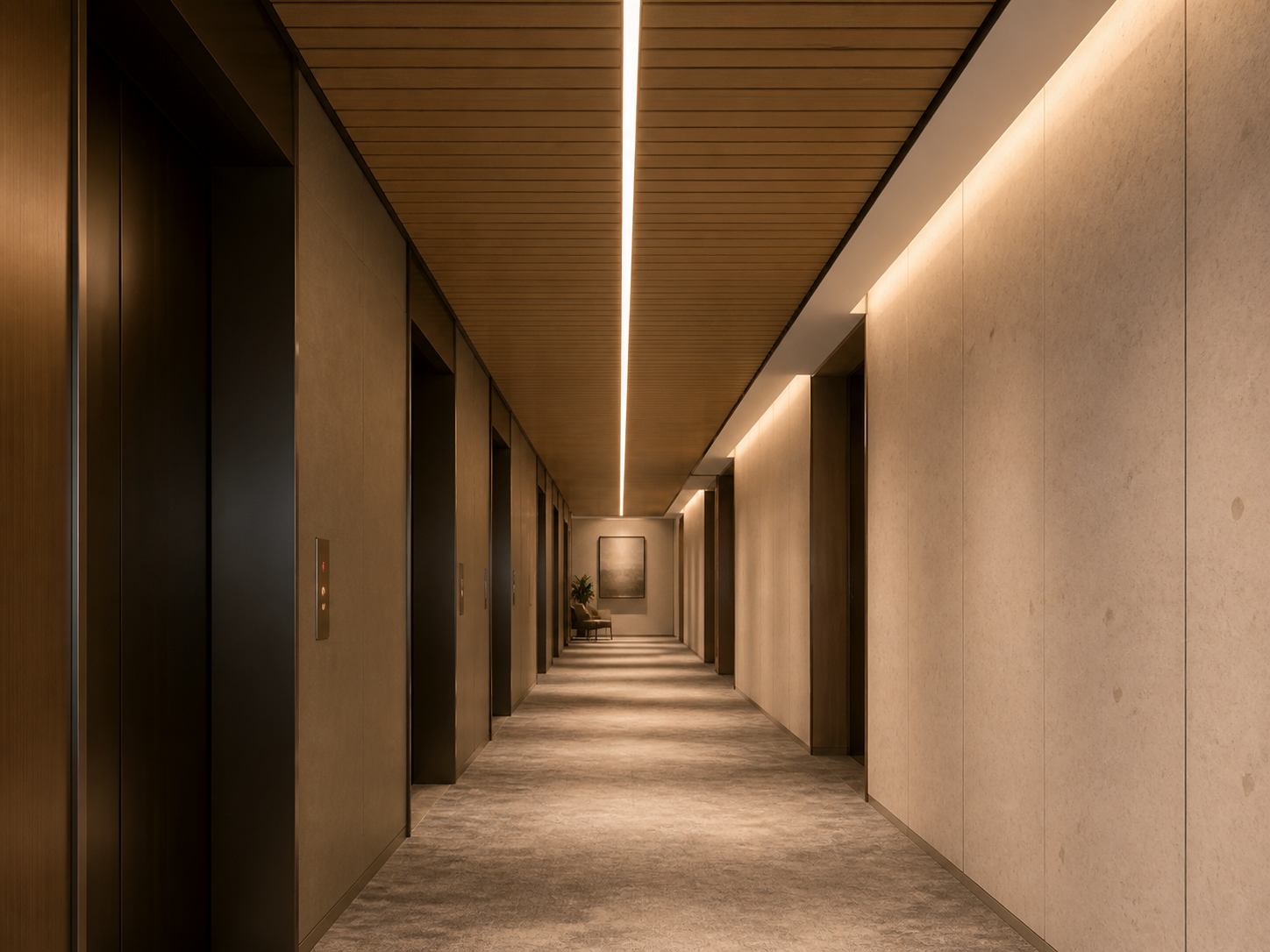 Recessed profile lighting for commercial hotel interiors
