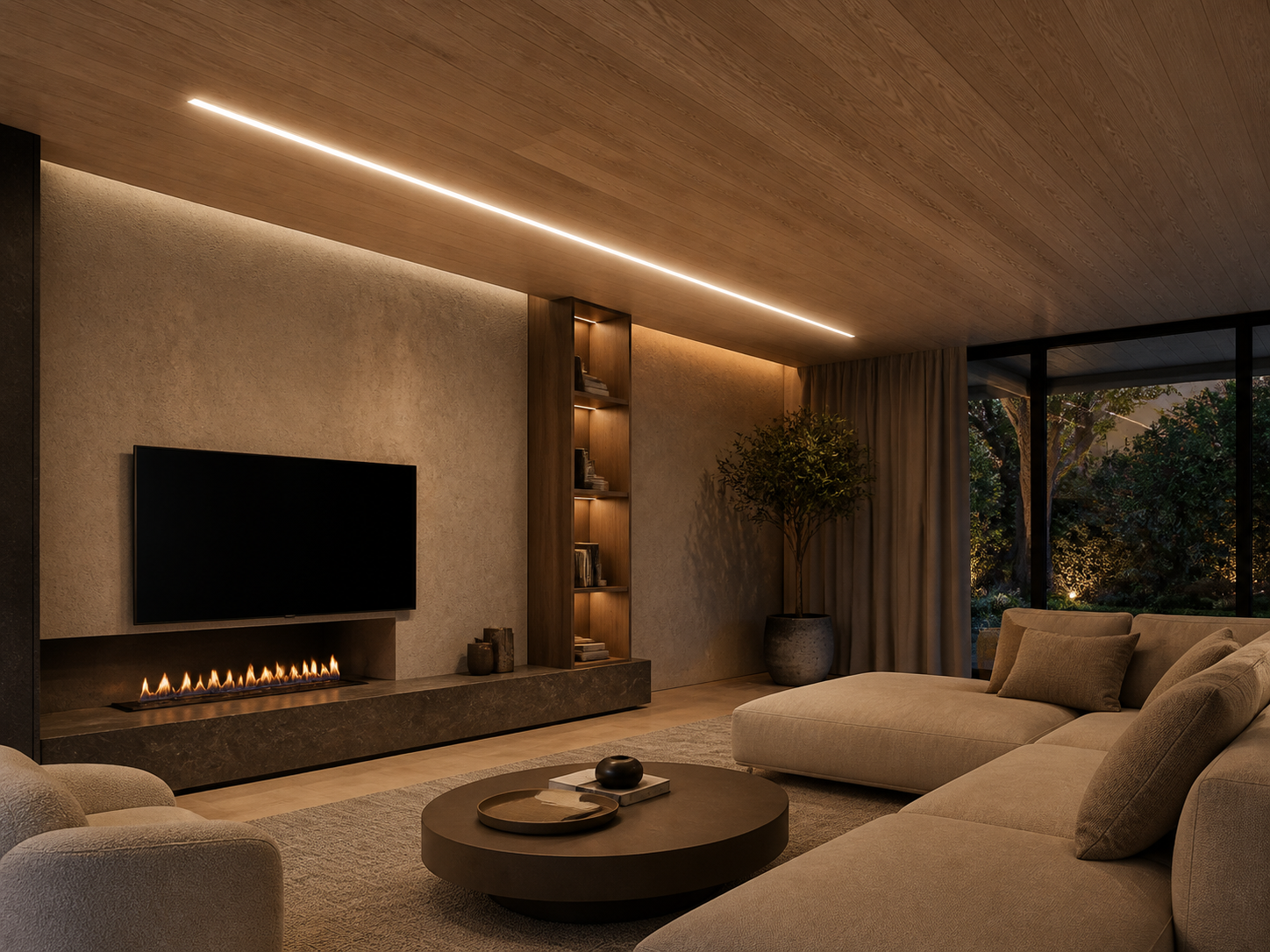 Recessed profile lighting for residential living spaces